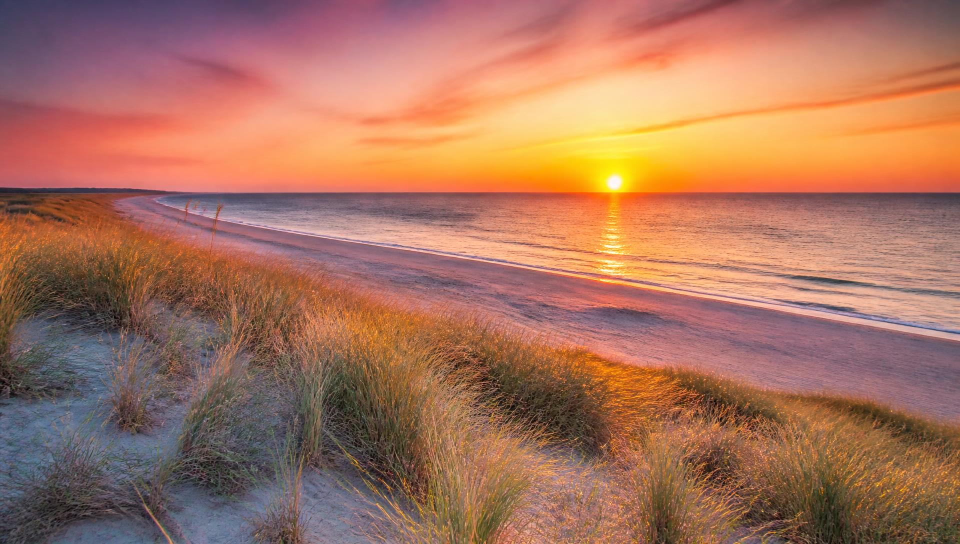 Cape Cod beach sunset over the Atlantic